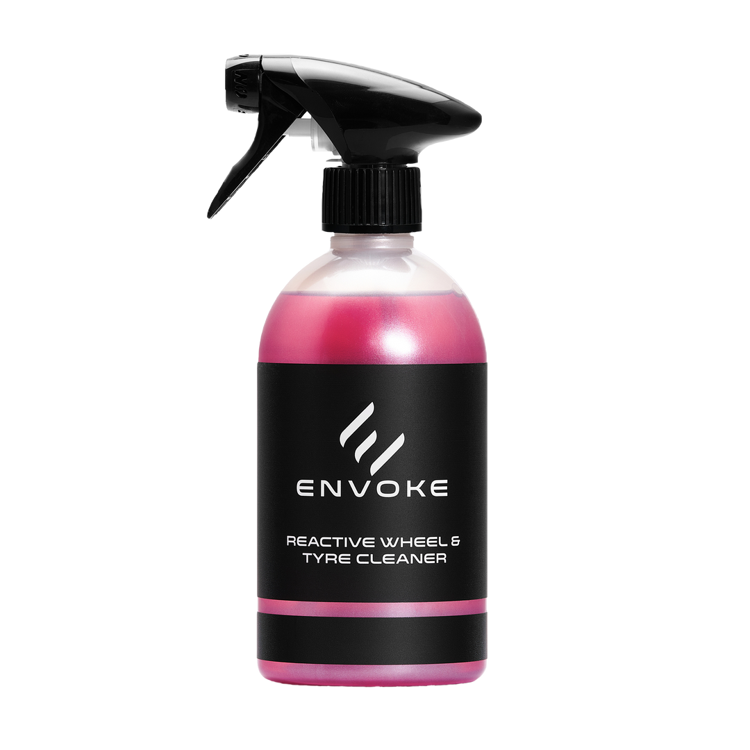 envoke reactive wheel and tire cleaner on white background