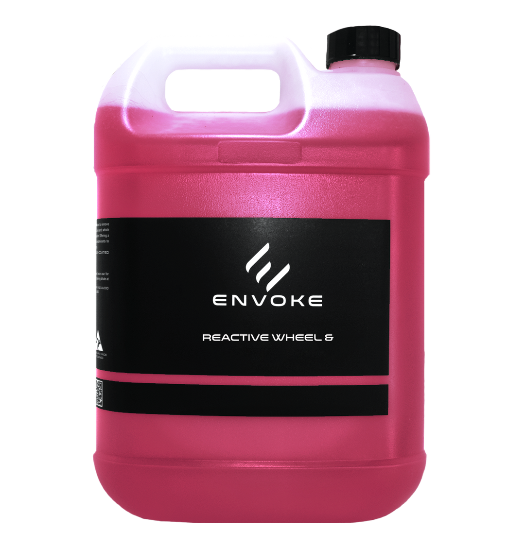 envoke reactive wheel and tire cleaner on white background