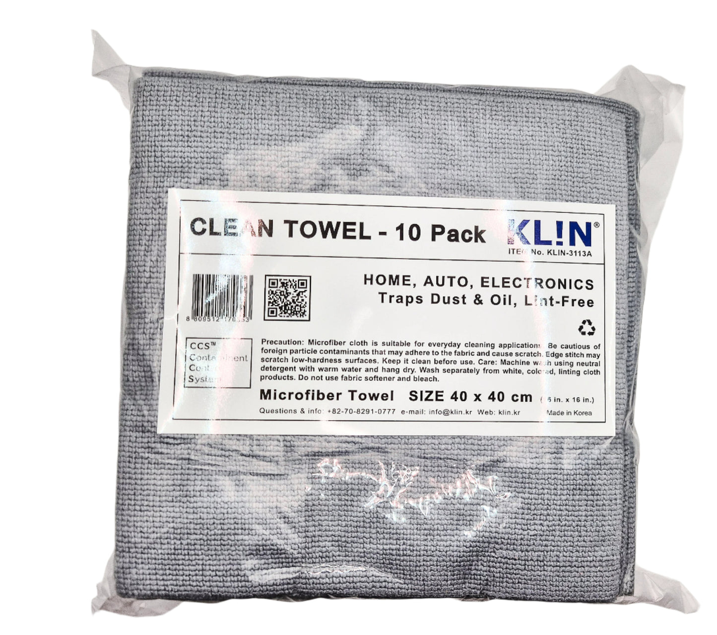 Pack of Klin towels on white background
