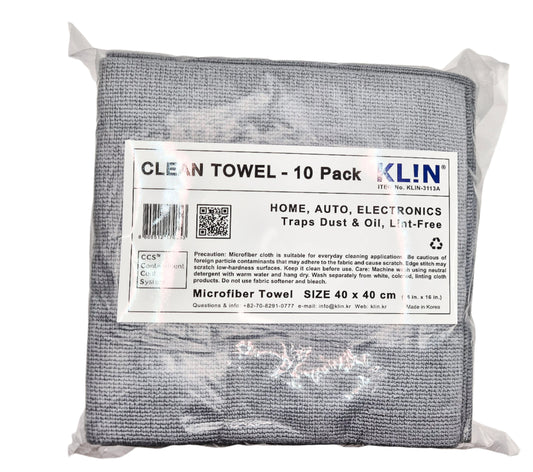 Pack of Klin towels on white background