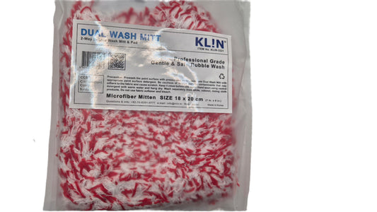 Klin Dual wash mitt in Packaging with white background