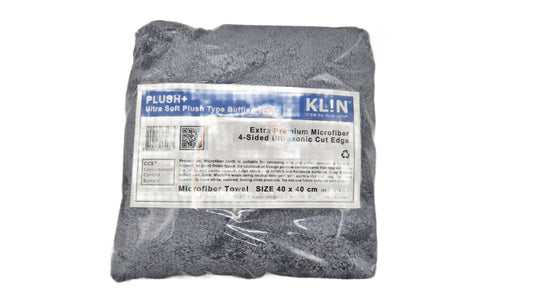 Klin microfiber towel in packaging with white background