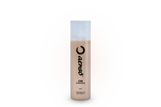 Aenso core in plastic bottle with white background